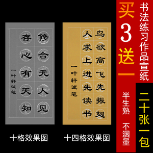蜡染笺14个字一张半生半熟宣纸小楷楷书隶书篆书四尺整张28格毛笔书