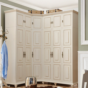 衣柜顶部加高柜5门六门平开门l型大衣柜简约现代主卧组合组装衣柜