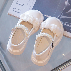 女童小皮鞋2024夏季新款童鞋儿童女孩玛丽珍表演白色夏款公主鞋子