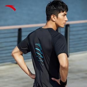 安踏速干t恤短袖男夏季宽松透气吸湿健身运动t恤跑步舒适短袖上衣