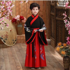 幼儿童古装汉服男童唐朝唐代古代县令官员大臣王维杜甫表演出服装