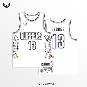 underway定制卡通队服学生篮球服保罗乔治球衣帕恰狗训练背心