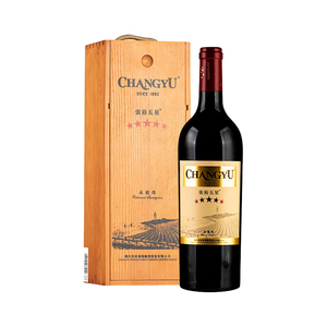 张裕五星赤霞珠干红葡萄酒礼盒750ml张裕红酒木盒高端大气
