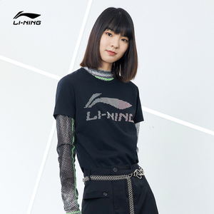 李宁短袖t恤女士2021夏季新款运动时尚系列女装圆领休闲运动服
