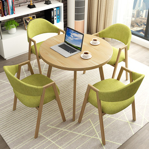 简约洽谈接待桌椅组合办公室售楼部休息区店铺阳台休闲小圆桌现代