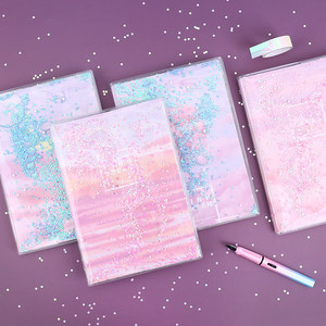 a5流沙胶套本梦幻星空加厚手账 笔记本ins少女心入油日记车线本子