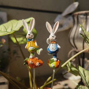 兔子花插 花盆花插  庭院花园花盆创意摆件插件树脂工艺品装饰
