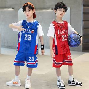儿童篮球服套装男童小学生小孩速干运动训练服夏季短袖比赛球服