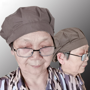 老人睡帽老年人夏季帽子薄款透气妈妈厨房防油烟头套奶奶睡觉布帽