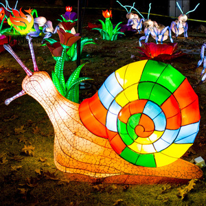 自贡工艺传统非遗庭院发光蜗牛动物造型花灯动物园游乐场灯会装饰