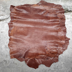 进口深棕色原版粒面植鞣山羊皮休闲风格真皮手共diy皮具皮料0.8-1