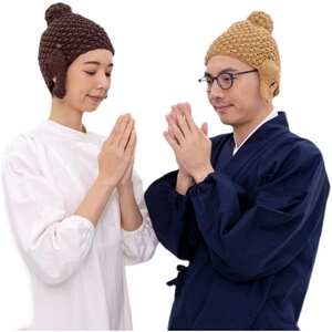 抖音同款尼姑如来佛祖佛头毛线针织帽男女士上班帽子快手搞怪帽子