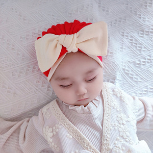 婴儿帽子春秋夏季薄款新生婴幼儿可爱超萌女宝宝洋气印度帽公主帽