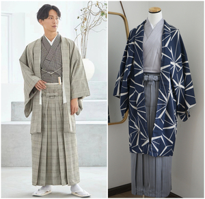 日本男士传统正装和服着物羽织袴套装日系和风外穿绅士成人礼装