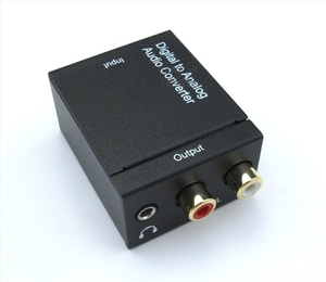 数字光纤音频转3.5mm莲花转换器 同轴输出转模拟音频解码器(送线)