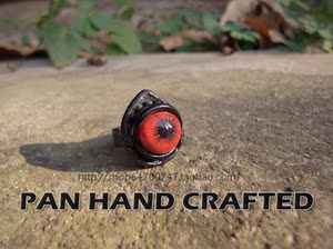 小恶魔恶魔之眼 重口味邪恶 手工牛皮眼球戒指指环 小饰品