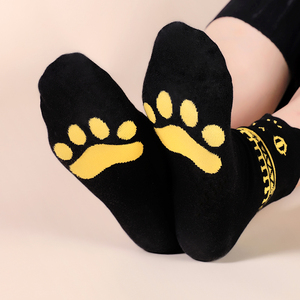 大英博物馆安德森猫袜子春夏棉袜可爱猫咪猫爪短袜黑色520礼品女