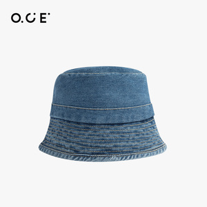 OCE时尚水桶盆帽简约休闲撞色个性渔夫帽情侣帽防晒小众帽显脸