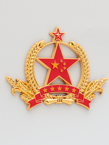 汽车爱国车贴3d立体金属麦穗五角星车身装饰退役老兵车窗个性车尾