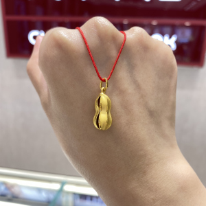 周大福黄金福气花生吊坠 足金999计价新款专柜正品