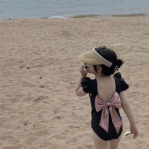 女童夏季游泳衣女宝宝韩版洋气甜美泳装儿童时髦连体泳衣夏装童装