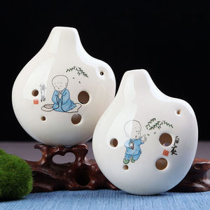 6孔中音c调陶笛 6ac调瓷笛 学校教学用音准音色好 送全套学习配.