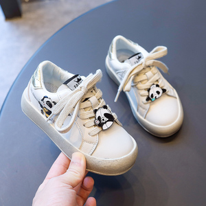 女童鞋真皮板鞋2023秋季新款儿童软底运动鞋韩版潮牌小女孩脏脏鞋