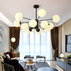 北欧时尚现代简约魔豆分子吊灯12头客厅灯家用大气主卧室餐厅灯具