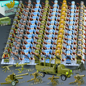 红军乐高军人中国系列军事打仗士兵军团南昌起义积木拼装玩具人仔