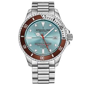 Stuhrling施图灵男子海外代购欧美手表潜水员自动蓝色表盘手表