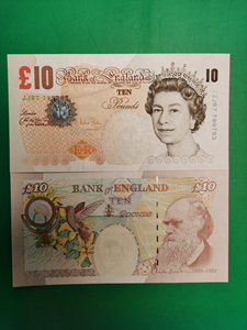 全新unc英国e序列10镑￡纸币 达尔文 保真收藏_阿里巴巴找货神器
