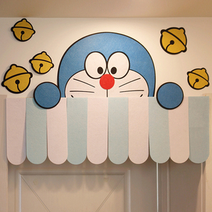 哆啦a梦门帘装饰儿童diy不织布艺材料幼儿园教室走廊