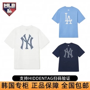 韩国MLB正品短袖男女情侣老花系列运动T恤大logo休闲宽松半袖