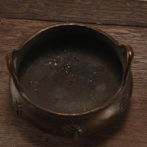 清代 青铜香炉摆件 回流 古董 火漆印款 带鉴定证书