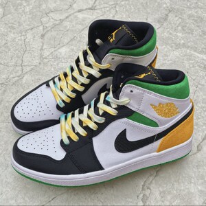 适配aj1白绿橙色mid鞋带鸳鸯无畏反光字母扎染双系airjordan1鞋绳