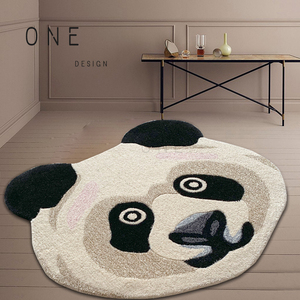 one森林动物大熊猫地毯羊毛手工地垫书房客厅衣帽间单人椅地毯