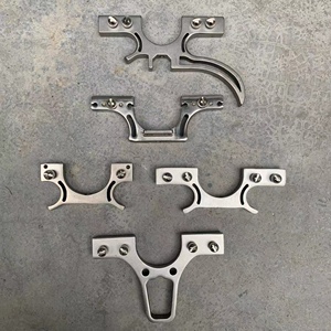 弹弓弓头配件不锈钢弓头弹弓双螺丝大撑头大弓门扁皮快压弹簧夹片