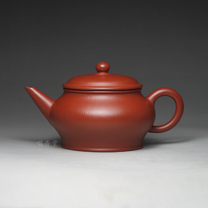 秦巡全手工「扁灯」剑胆琴心 小煤窑朱泥195cc宜兴正品紫砂壶