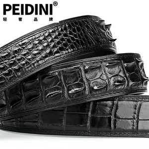 peidini轻奢2021泰国鳄鱼皮皮带男士真皮鳄鱼皮带板扣平滑扣cl081