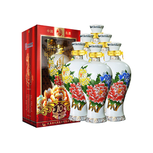 西凤酒国花瓷旗舰店凤香型纯粮食酒整箱装白酒10年45度500ml*6瓶