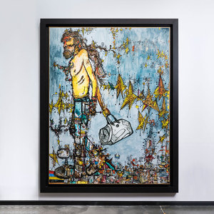 (藏家委售:3号)d7art张长江限量版画潮流艺术挂画 行走的人