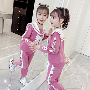 女童洋气时髦套装运动春秋装双胞胎四五六七八十岁小女孩衣服学院