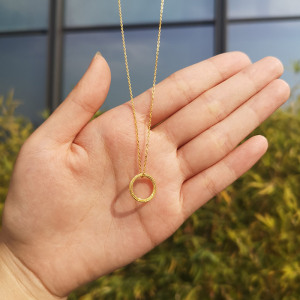 黄金项链女5g素圈套链999足金圆圈吊坠莫比乌斯环时尚礼物送女友