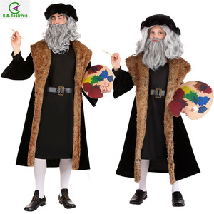 万圣节学校舞台表演演出成人儿童cos文艺复兴画家达芬奇扮演服装