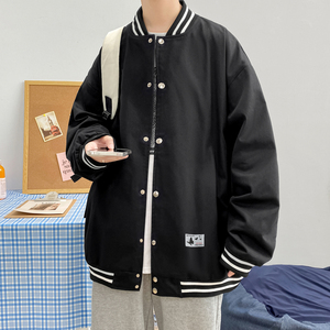 男装 男式夹克类 男式拼接夹克 男士外套休闲夹克校园风