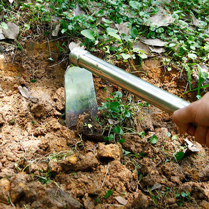 不锈钢小锄头 家用种菜工具 挖笋除草取土翻土神器农用锄耙子两用