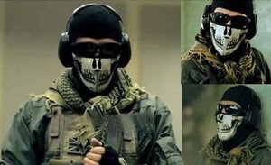 军迷海豹突击队骷髅战术护脸面罩/骑行护具防脸/军迷战术护脸面具