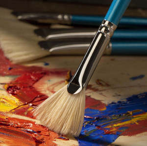 凡高扇形笔水粉笔单支猪鬃丙烯油画笔色彩颜料笔美术初学者绘画笔