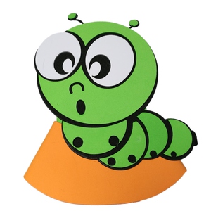 eva小动物头饰面具表演道具毛毛虫头饰帽子小虫子头套青虫幼儿园