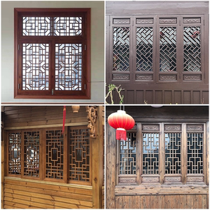 东阳木雕中式仿古门窗实木花格月洞门挂落屋檐假门头雕花屏风隔断
